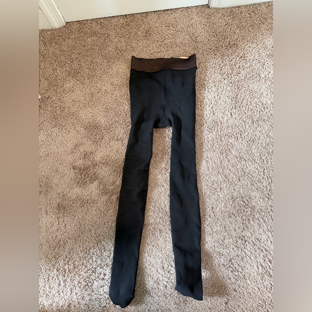 BRAND NEW NEVER WORN black fleece lined tights